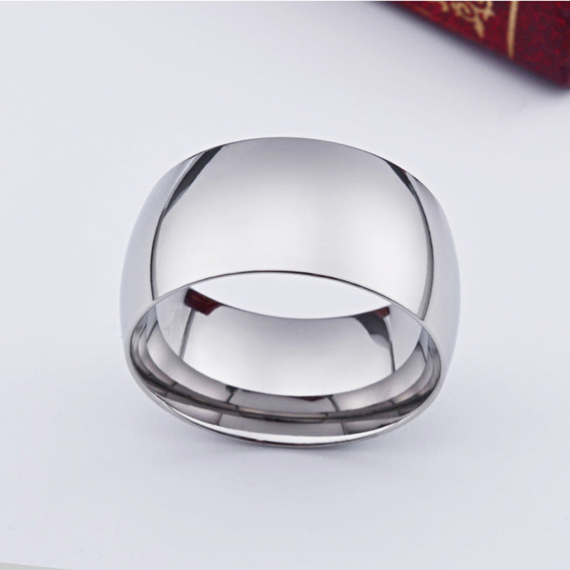 Cross-Border European Titanium Steel Ring for Men Large Finger
