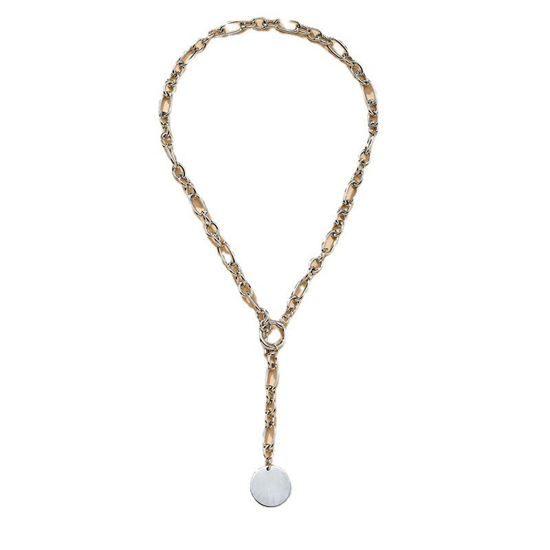 Trendy Vienna Verve Metal Pendant Necklace with OT Chain - Fashion Clavicle Jewelry