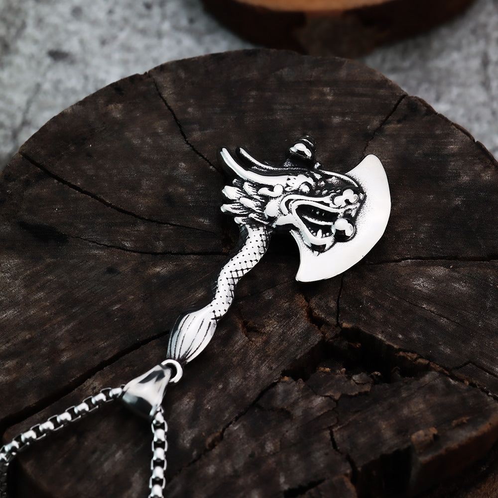 Trendy Dragon Soul Stainless Steel Viking Pendant for Men