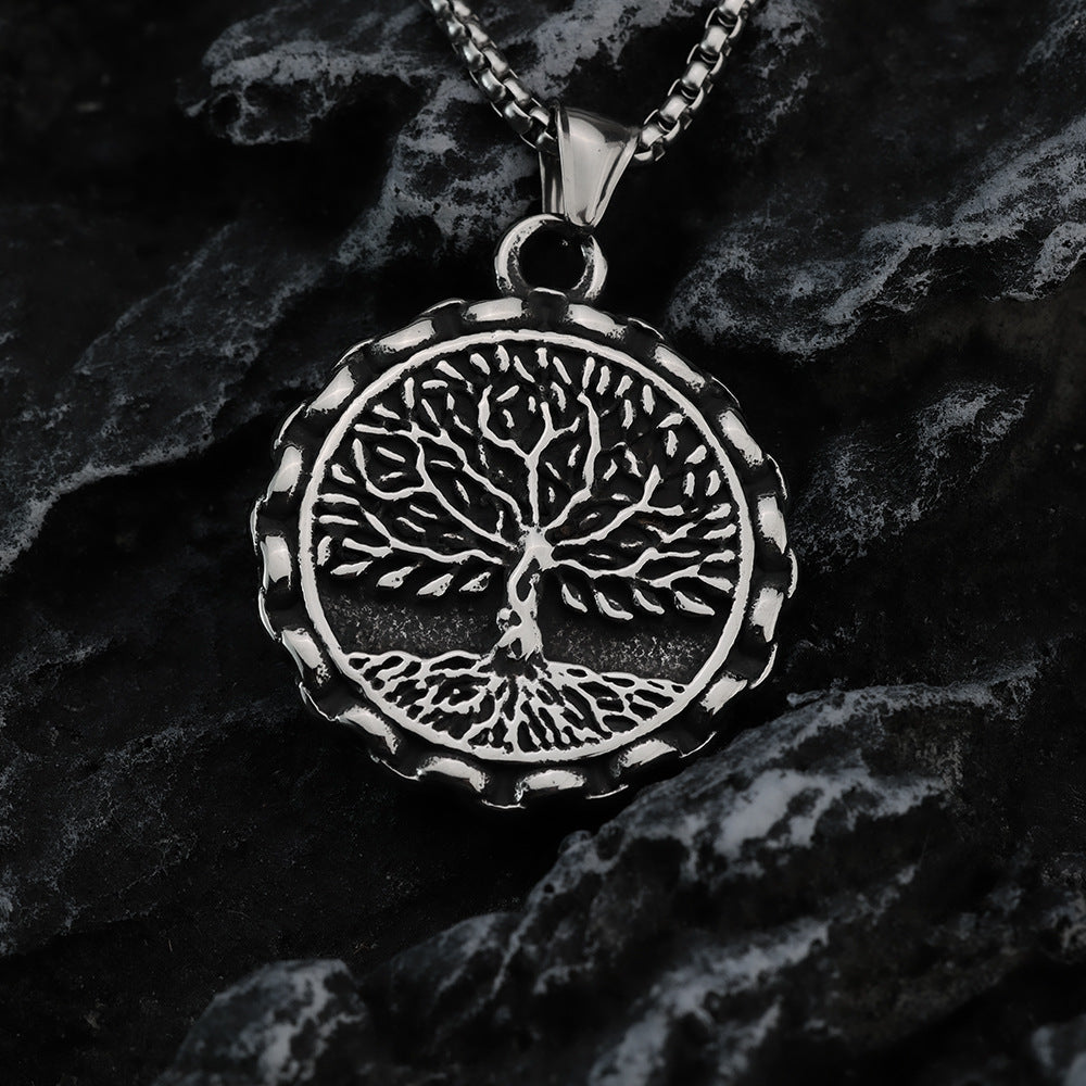 Nordic Retro Stainless Steel Men's Pendant Viking Necklace