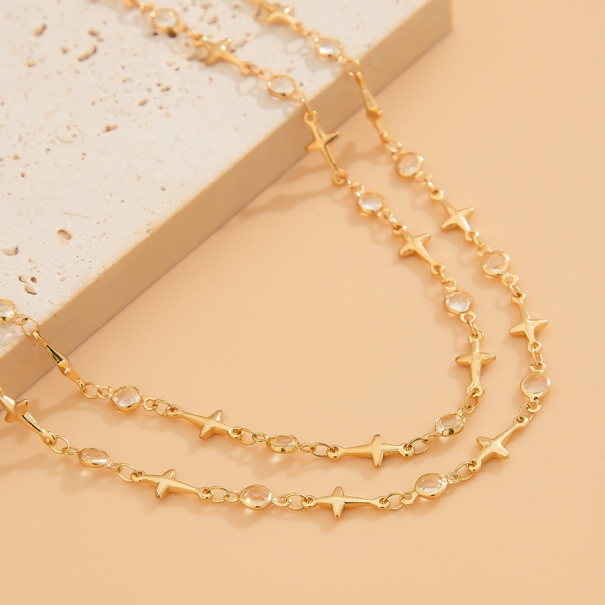 Cross & Star Tassel Layered Long Necklace