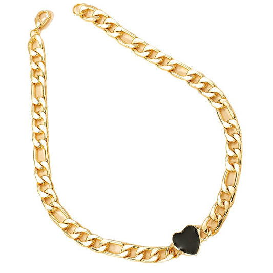 Chic Heart Pendant Necklace with European & American Flair