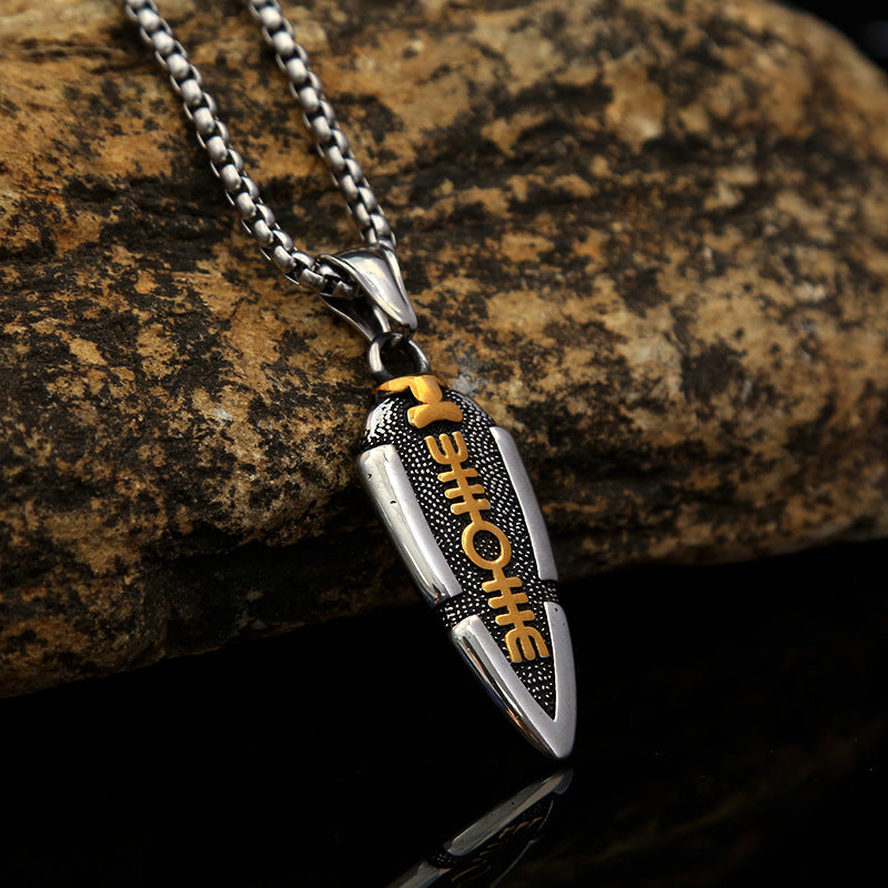 Titanium Steel Viking Arrow Pendant Necklace for Men