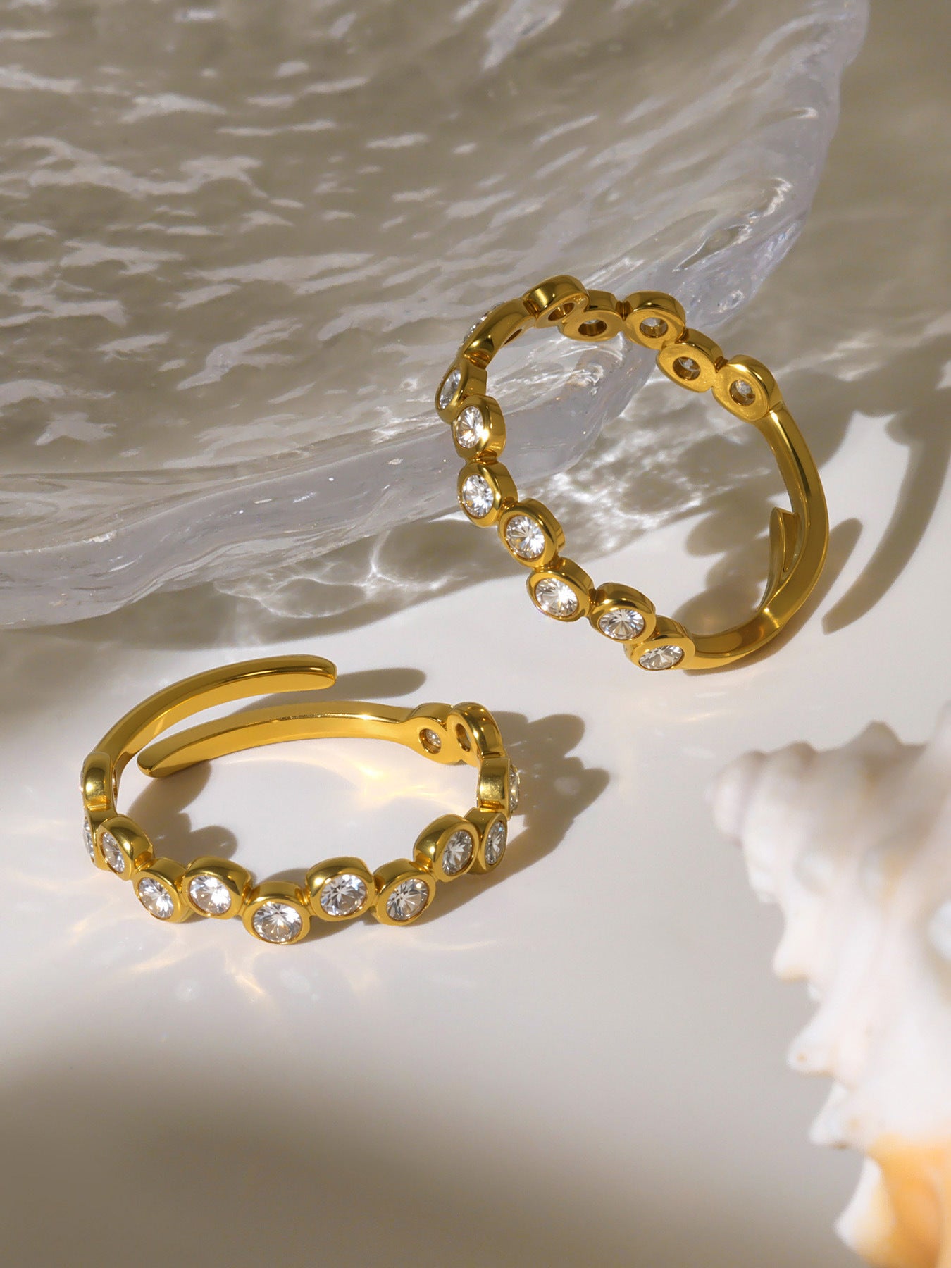 Planderful INS Style Color Zircon Ring For Women 18K Gold