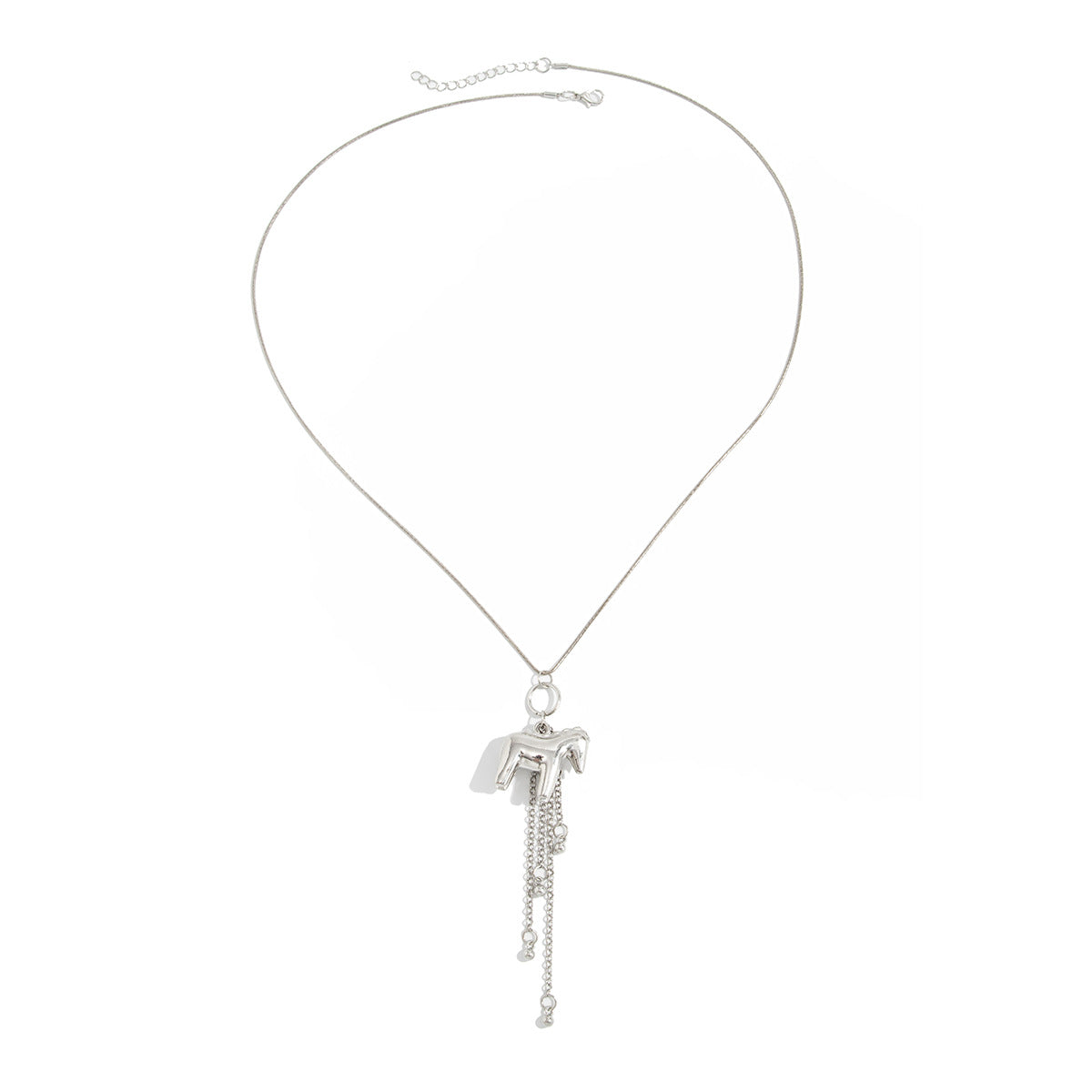 Pony Pendant Long Chain Necklace