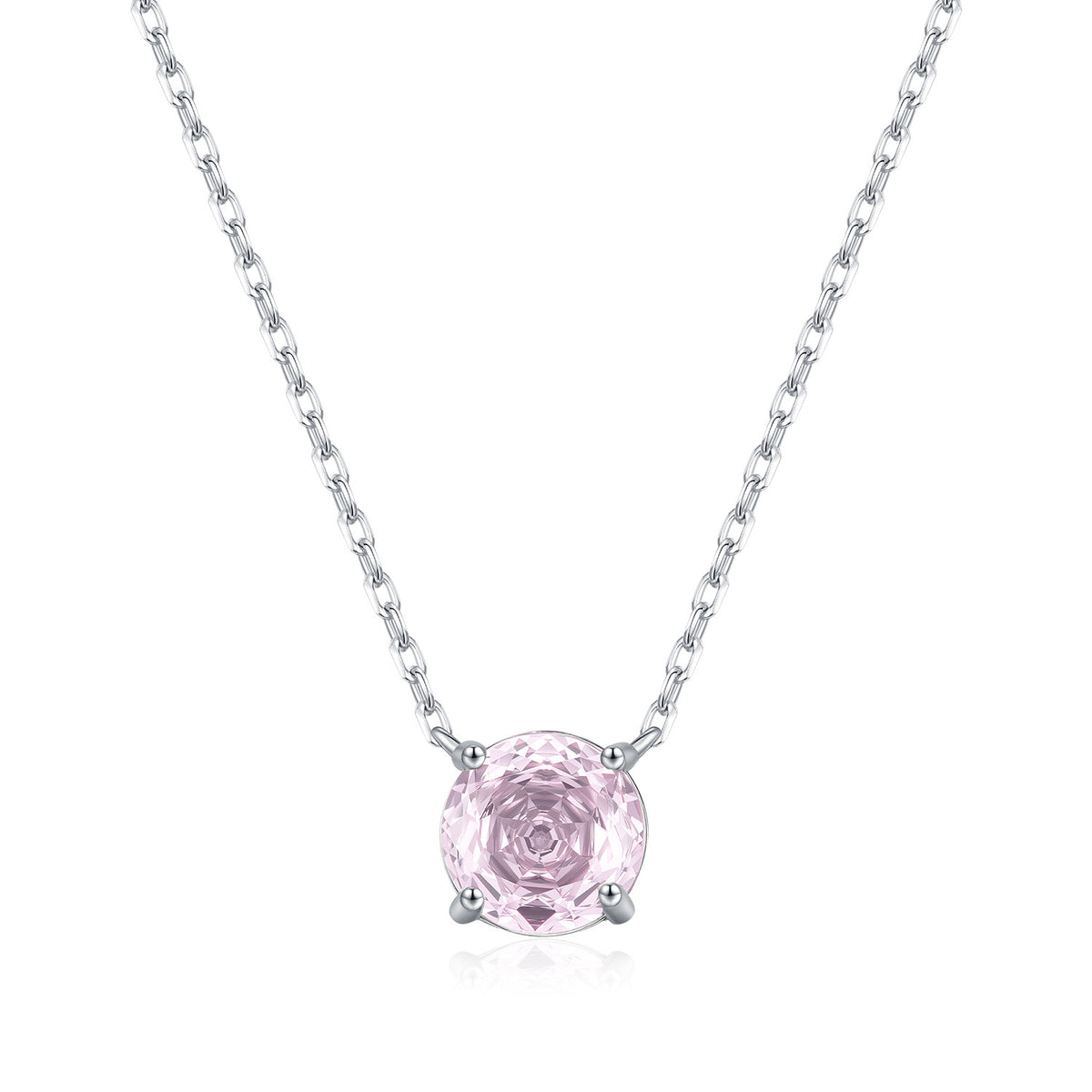 925 Sterling Silver Blush Pink Rose-Cut Zircon Necklace