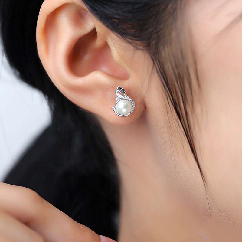 Vintage Pearl 925 Sterling Silver Earrings