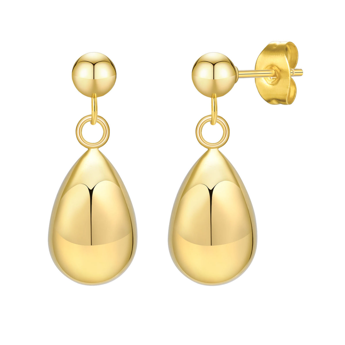 Gold-Tone Teardrop Jewelry — Earrings or Necklace