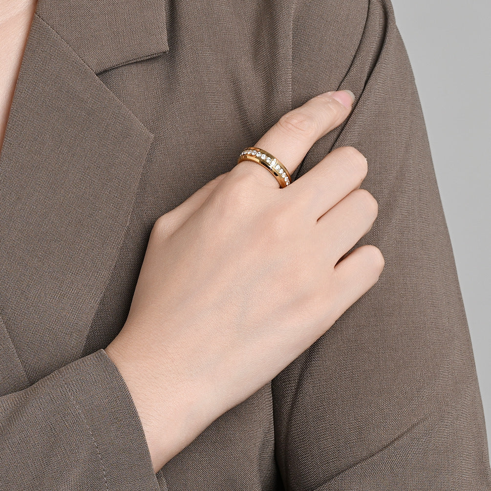 Planderful Tungsten Zircon Ring For Men Light Luxury High End Engagement Wedding Band