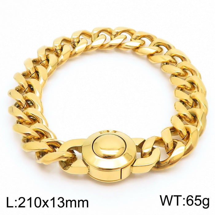 Bracelet Of The – Cnc Zircon Cuban Chain Titanium Steel Men's