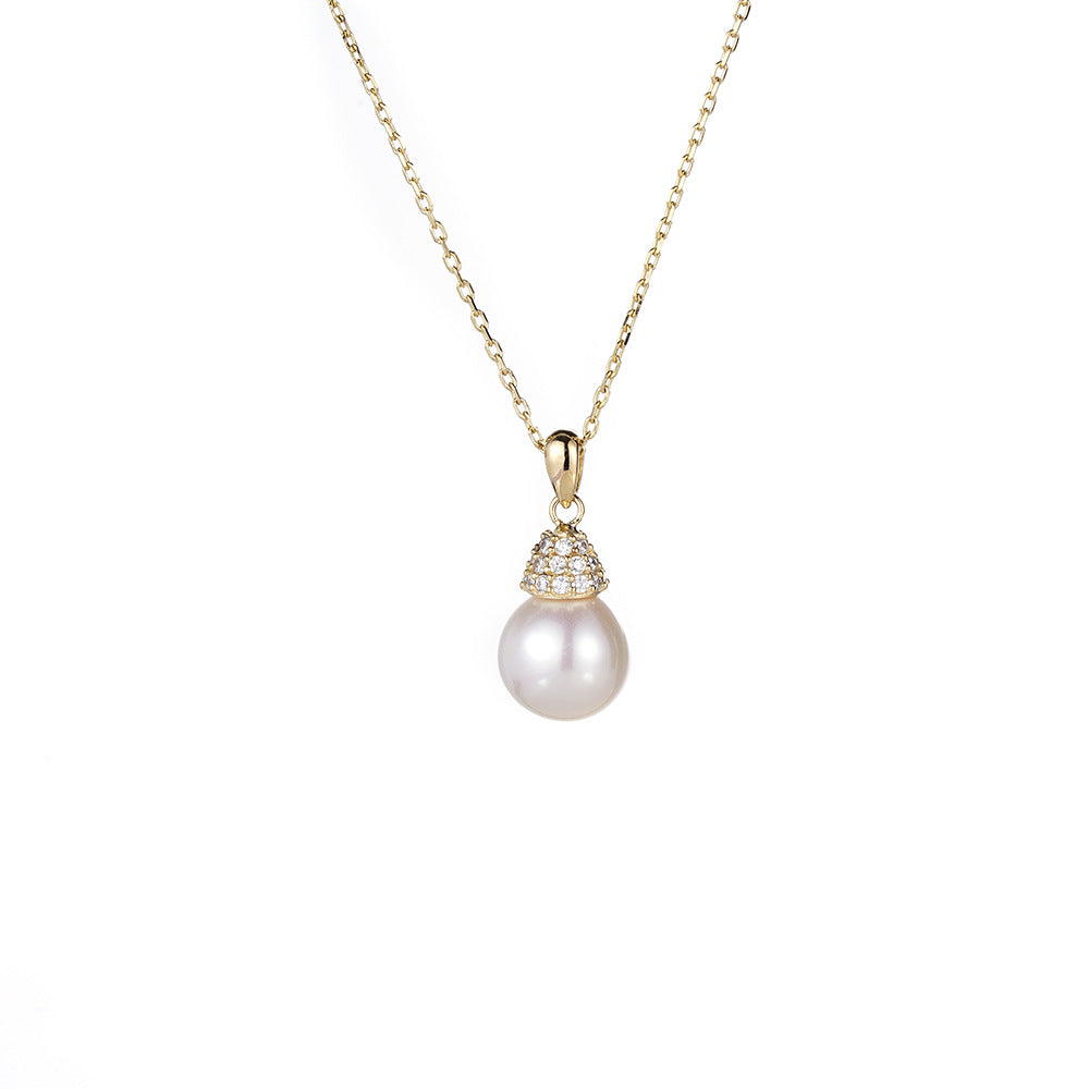 Pearl Pendant 925 Sterling Silver Necklace Women's Advanced Collarbone Chain