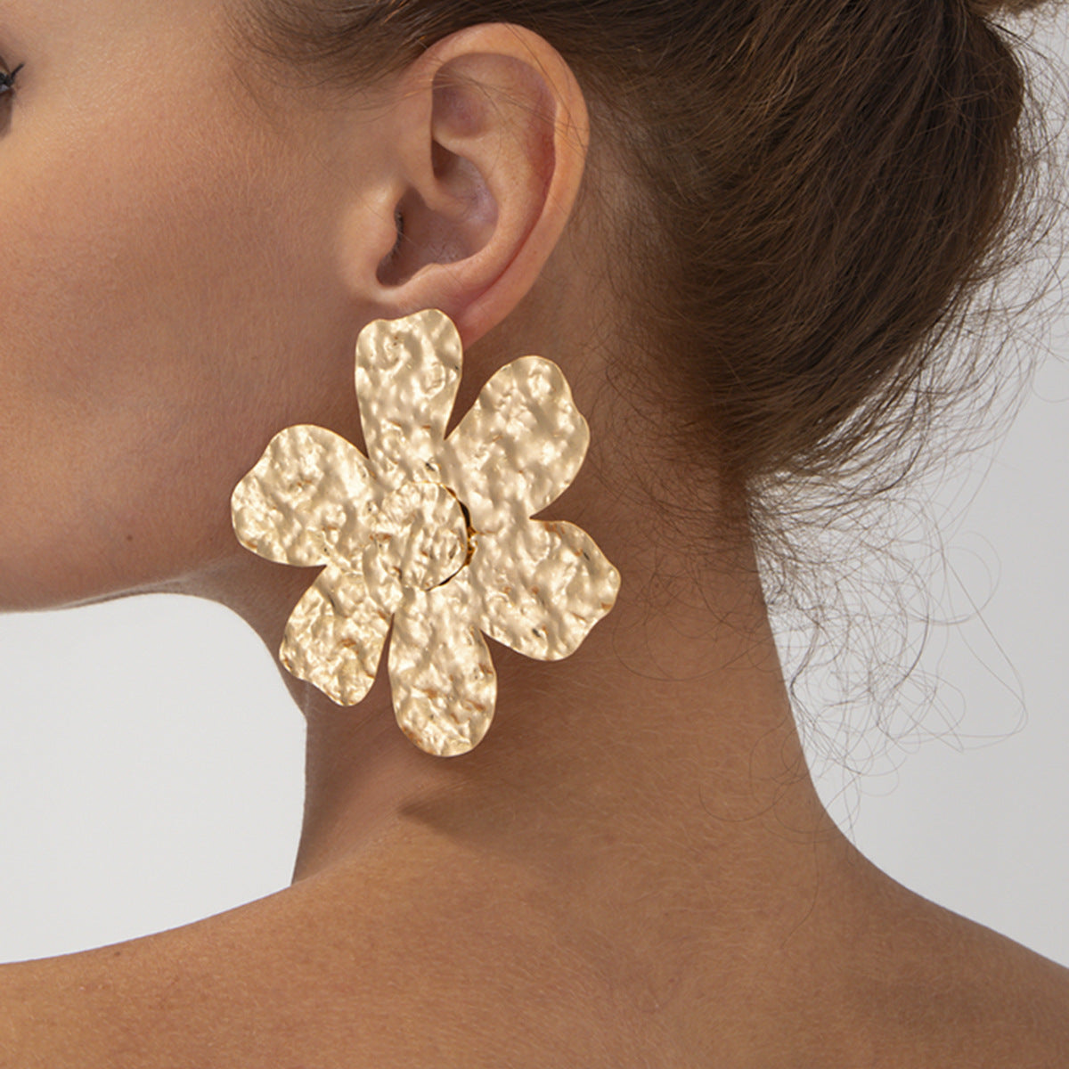 Planderful Vienna Verve Earrings – Elegant Three-Dimensional Metal Flower Design