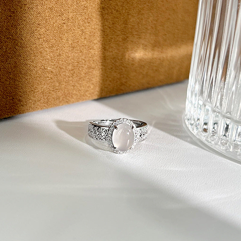 Planderful Everyday Genie – Elegant S925 Sterling Silver Green Chalcedony Ring