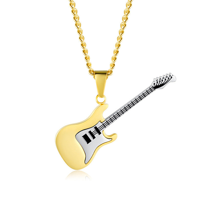 Guitar Necklace Planderful Everyday Genie Folk Style Steel Pendant For Music Lovers