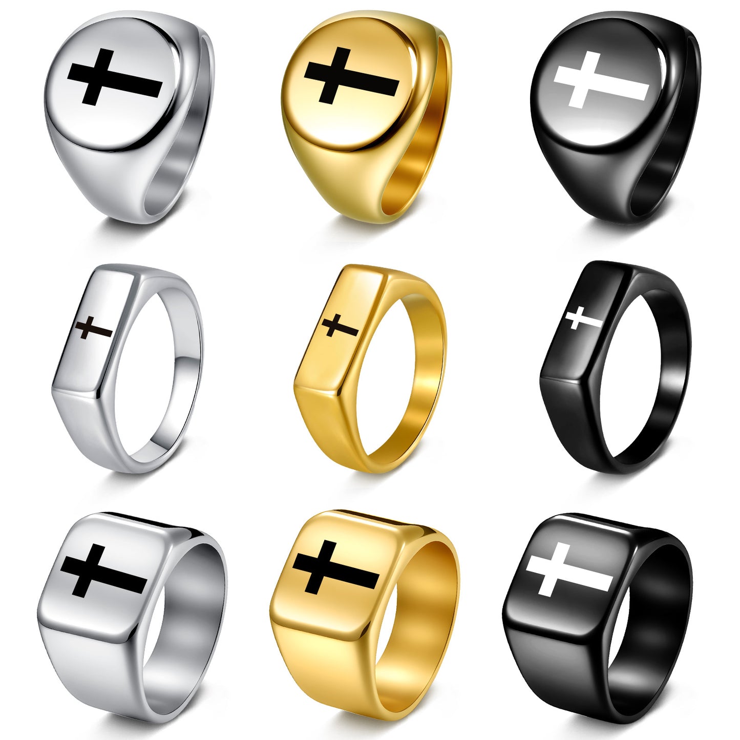 Stainless Steel Punk Stamp Ring By Planderful Everyday Genie For Unisex Hip Hop Style And Customizable Design