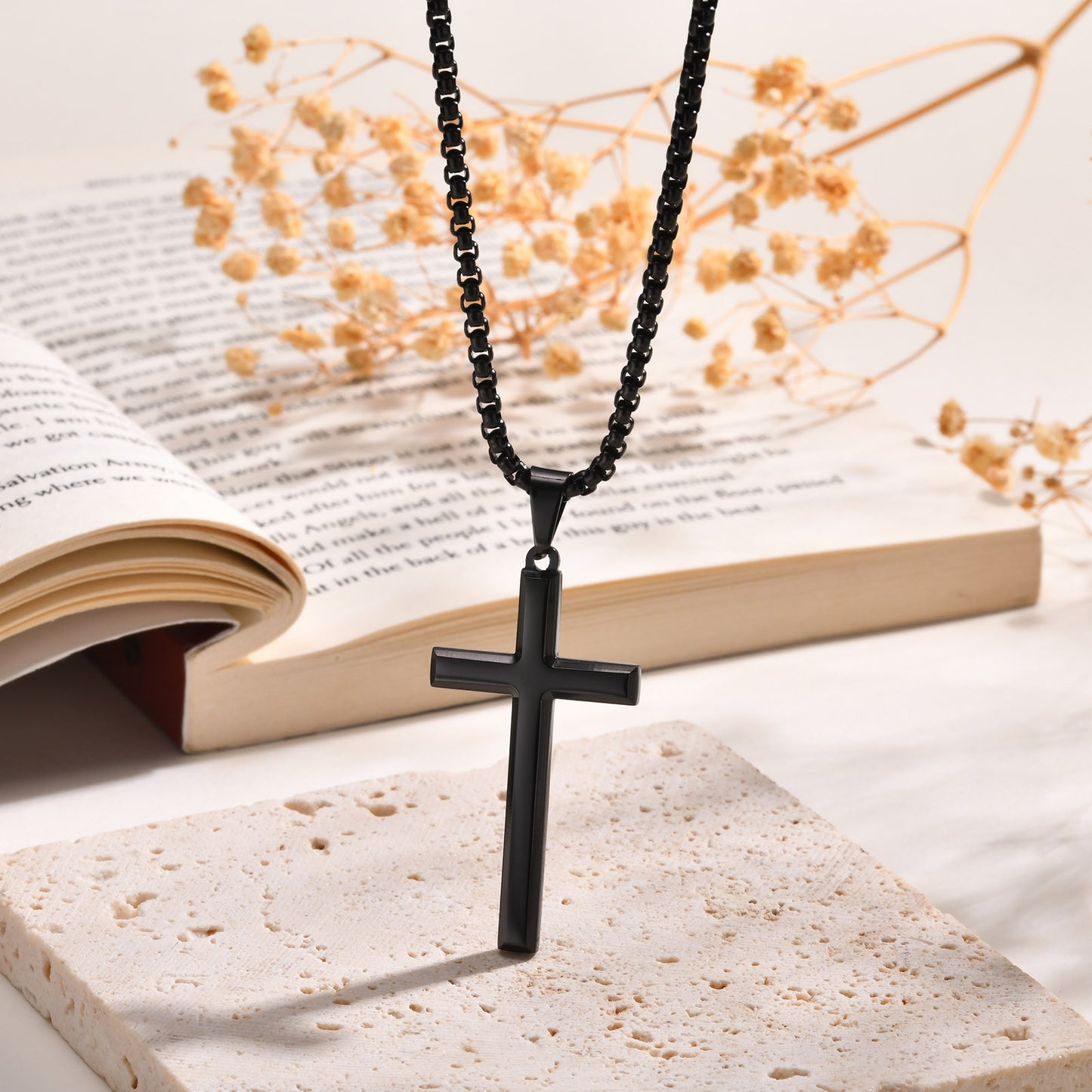 Cross Pendant Necklace Unisex Steel Jewelry Versatile Hip Hop Style Planderful Everyday Genie Collection For Him And Her