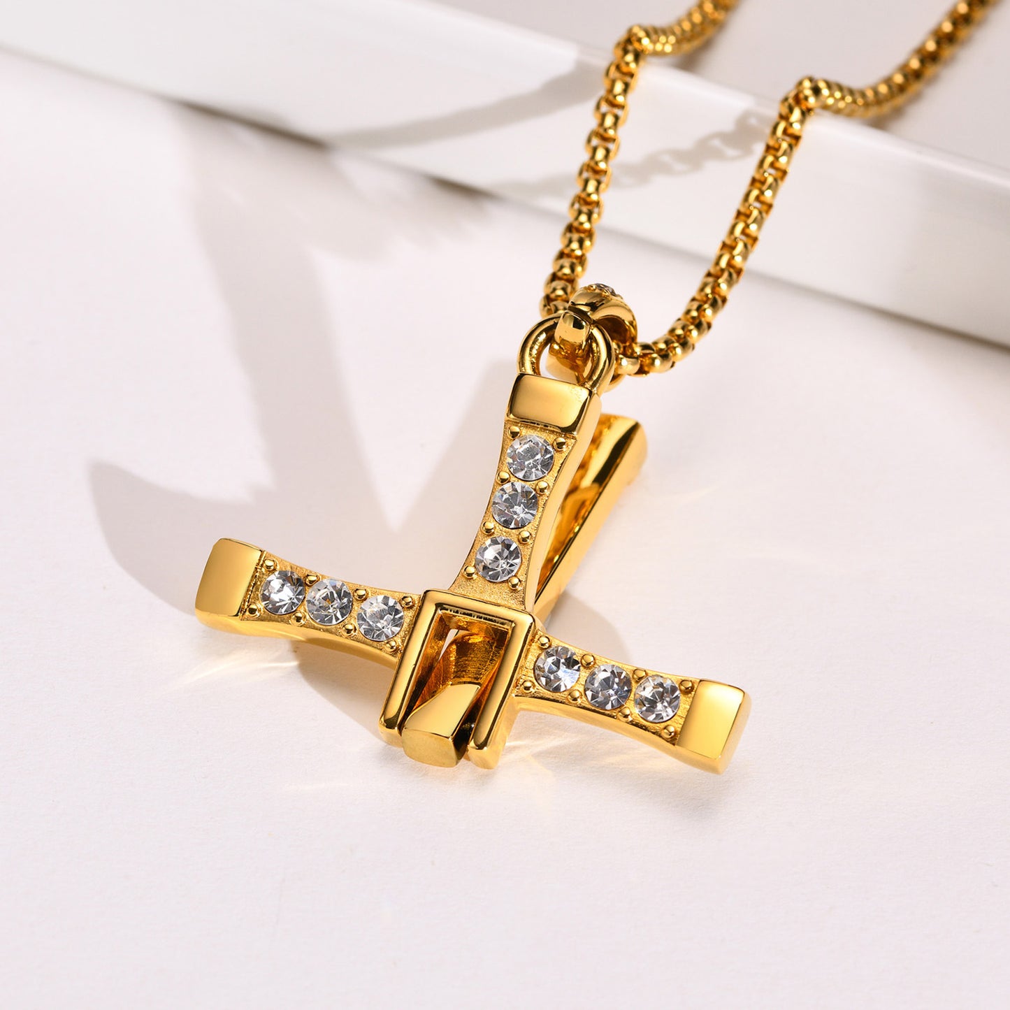 Cross-Border European And American Men's Jewelry Cross Pendant Necklace Zircon Hip-Hop Accessories For Men