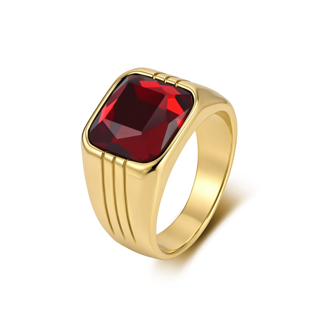 Vintage Multi-Color Stainless Steel Men's Ring
