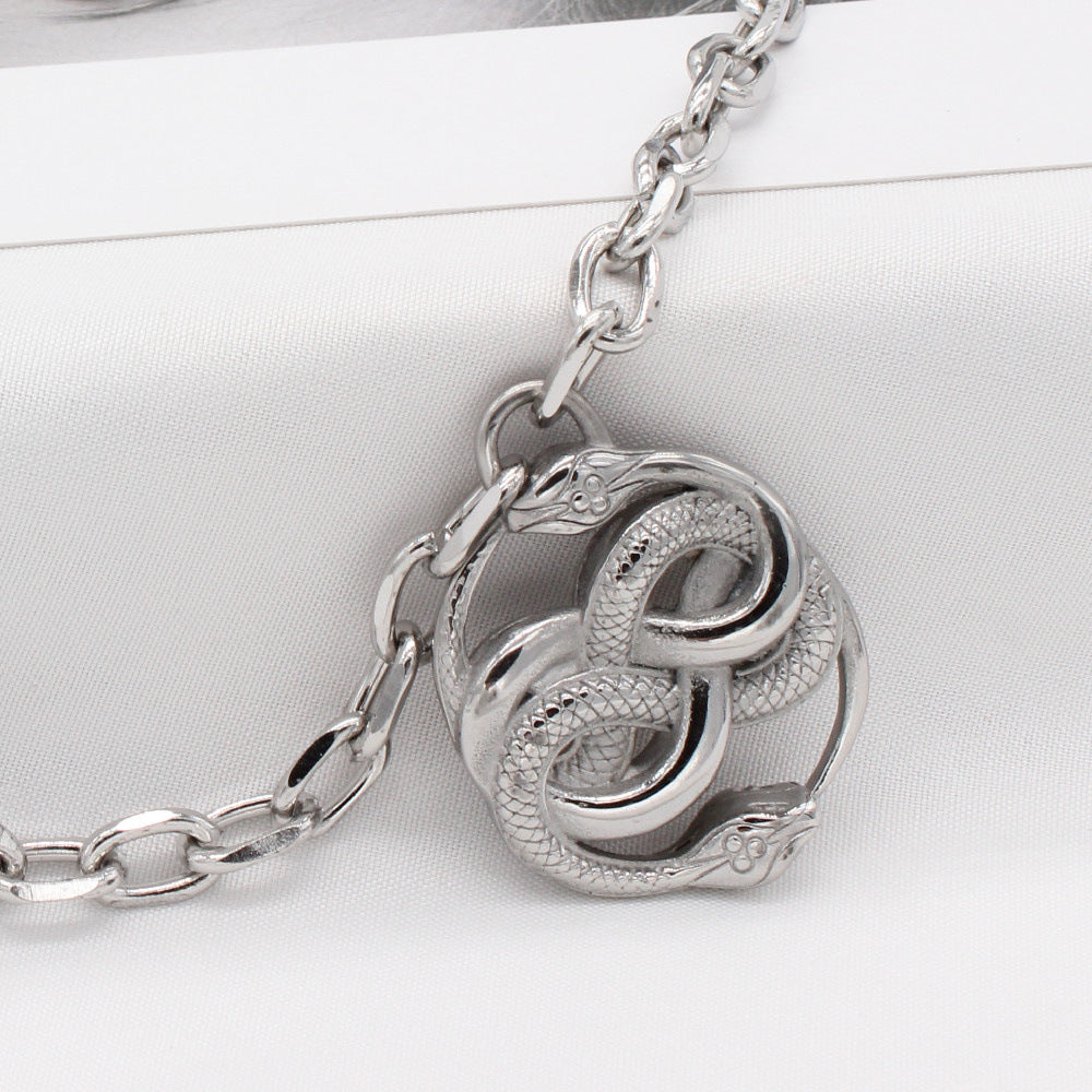 Snake King Titanium Steel Necklace Protection Statement For Men And Unisex Planderful