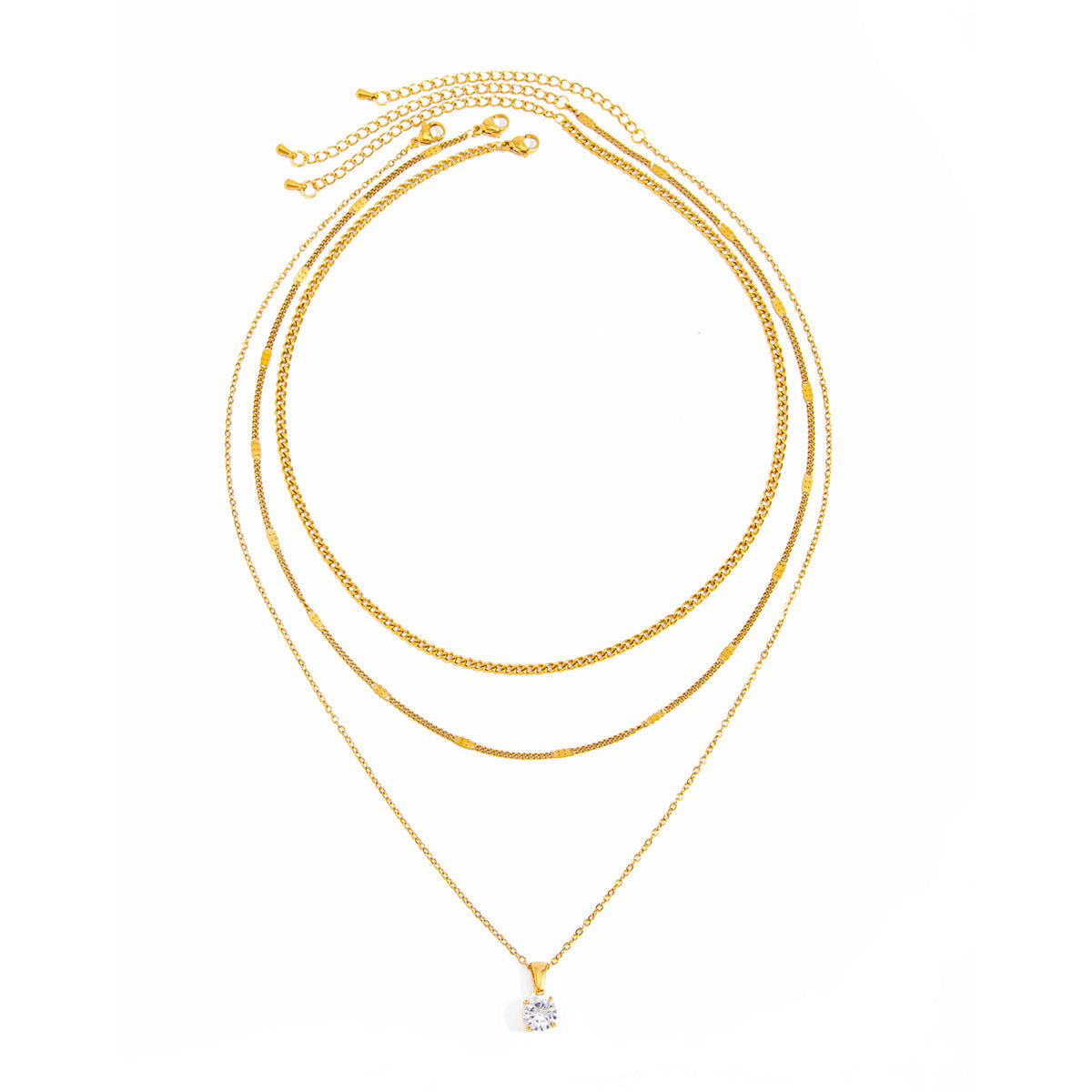 Europe And The United States Stacked Stainless Steel Snake Bone Chain Necklace