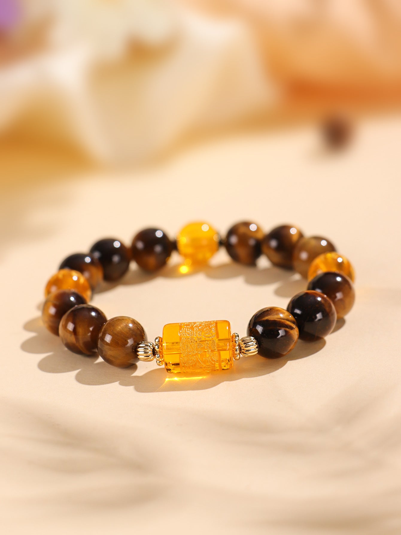 Planderful Fortune's Favor Bracelet – Premium Tiger's Eye and Citrine Design