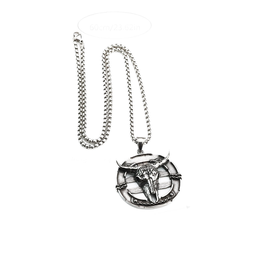 Vintage Skull Stainless Steel Men's Pendant Necklace