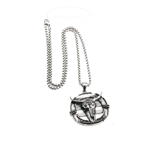 Vintage Skull Stainless Steel Men's Pendant Necklace