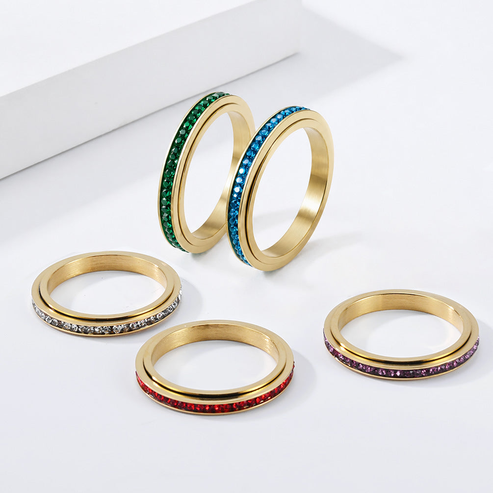 3mm Rotated Stainless Steel Women's Ring