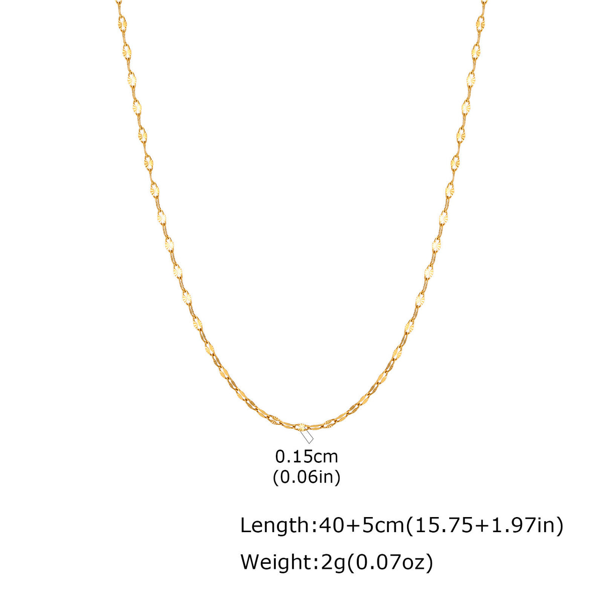 Trends Wish Stainless Steel Embossed Lip Chain Embossed Small Square Chain Character Necklace