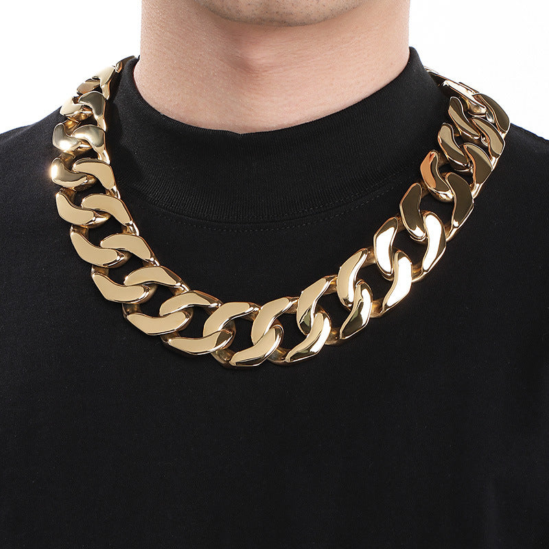 Planderful Exaggerated Wide Cuban Chain Necklace for Men
