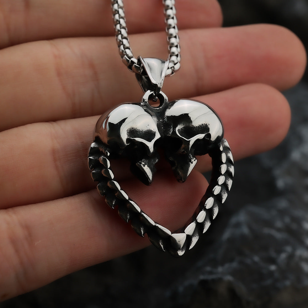 European And American Necklace Jewelry Retro Love Skull Men's Pendant Necklace