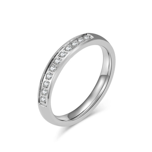 Stunning Titanium Steel Purple Zircon Women's Wedding Ring