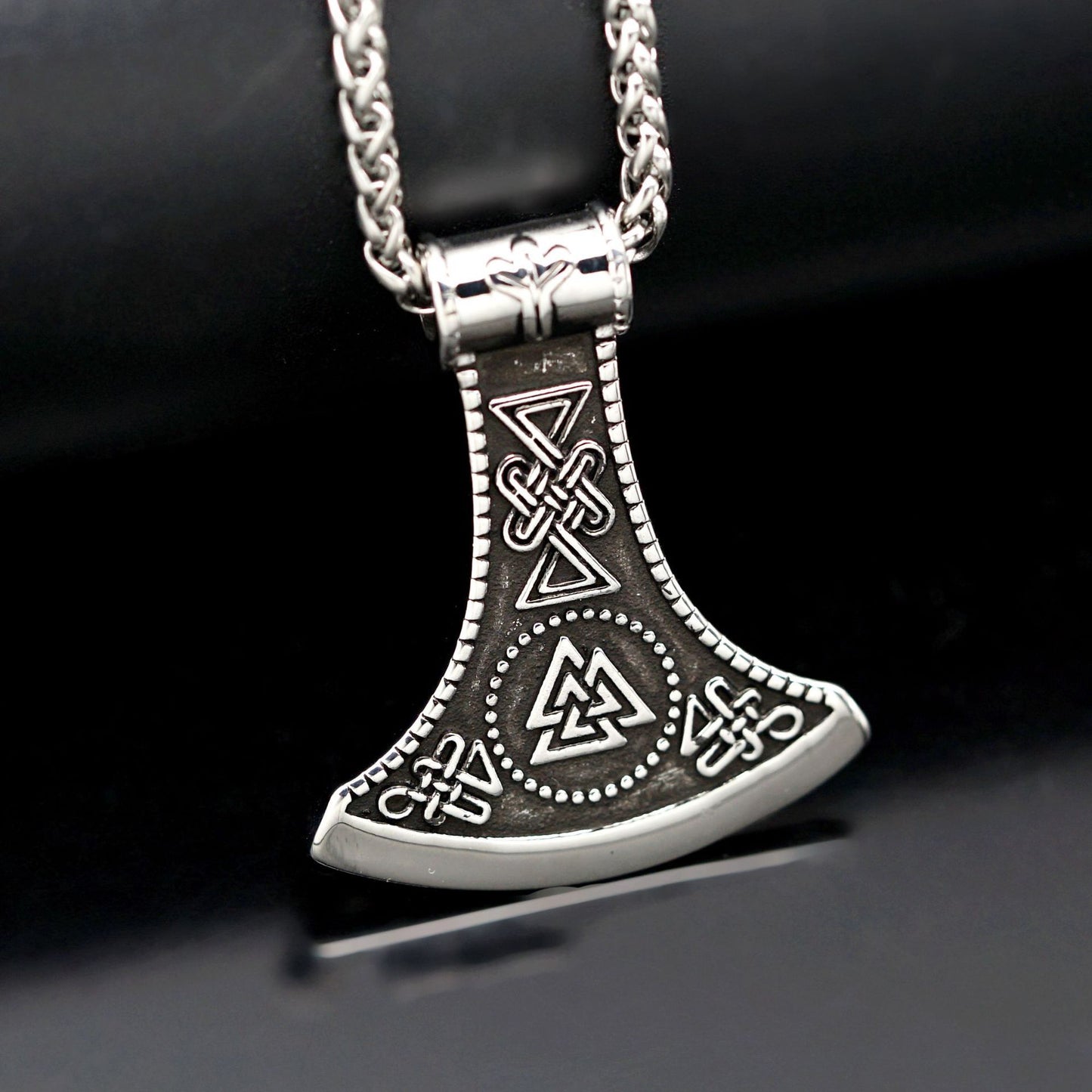 Steel Necklace - Vintage Viking Celtic Knot Pendant For Men