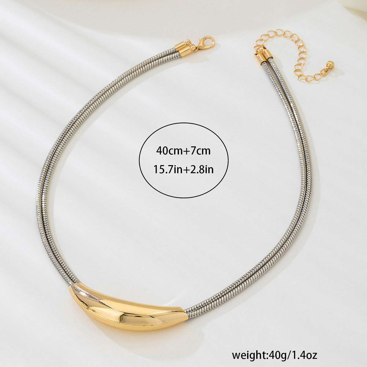 Planderful Vienna Verve Necklace – Elegant Minimalist Metal Design