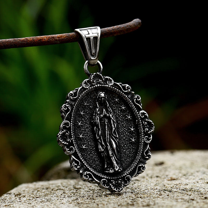 Retro Stainless Steel Notre Dame Pendant Necklace for Men - Titanium Steel Jewelry