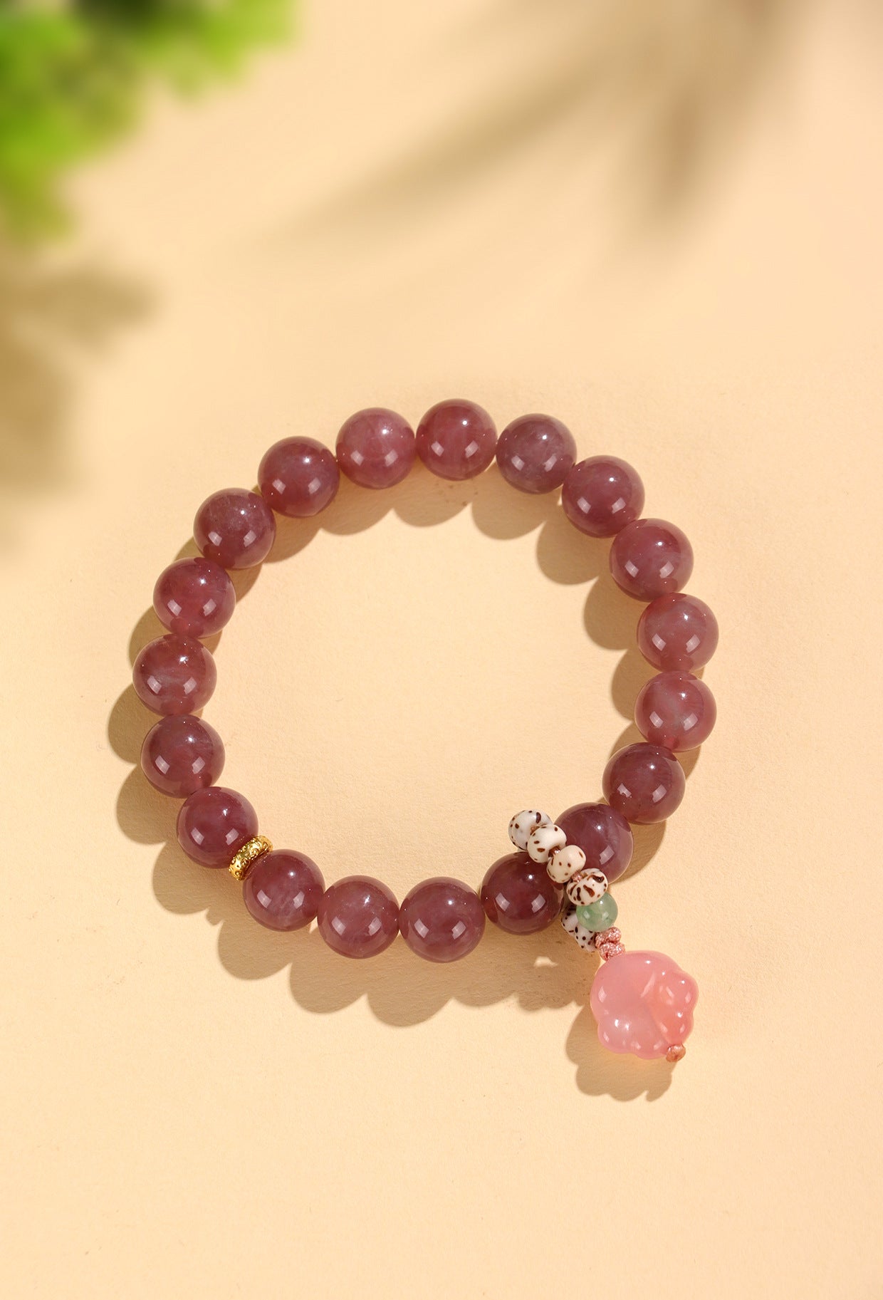 Planderful Fortune's Favor Bracelet – Elegant Pink Crystal Beads