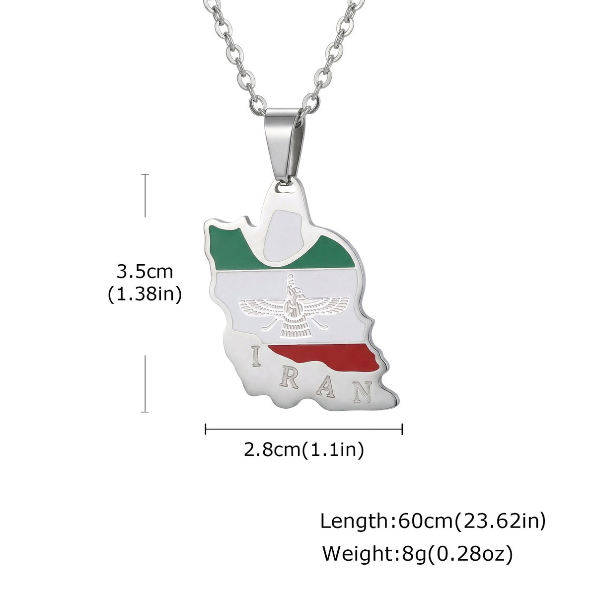 Supply Iran Map Stainless Steel Pendant Unisex