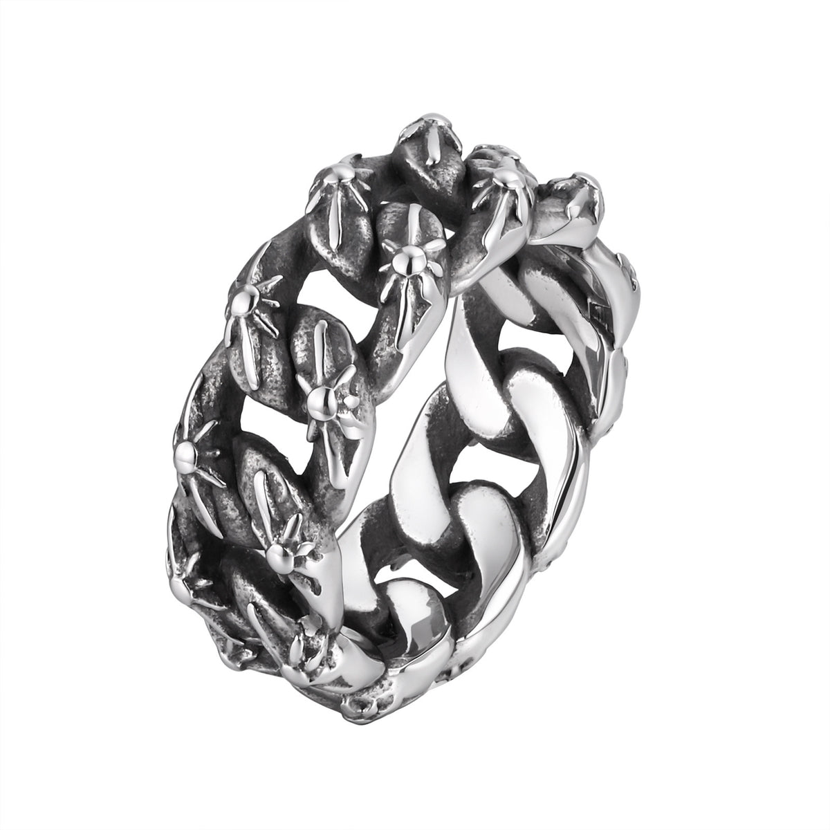 Men's Stainless Steel Woven Stacked Wearing Couple Gifts Daily Style Cold Wind Cool Ring