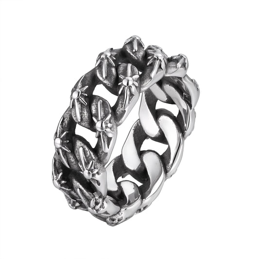 Men's Stainless Steel Woven Stacked Wearing Couple Gifts Daily Style Cold Wind Cool Ring