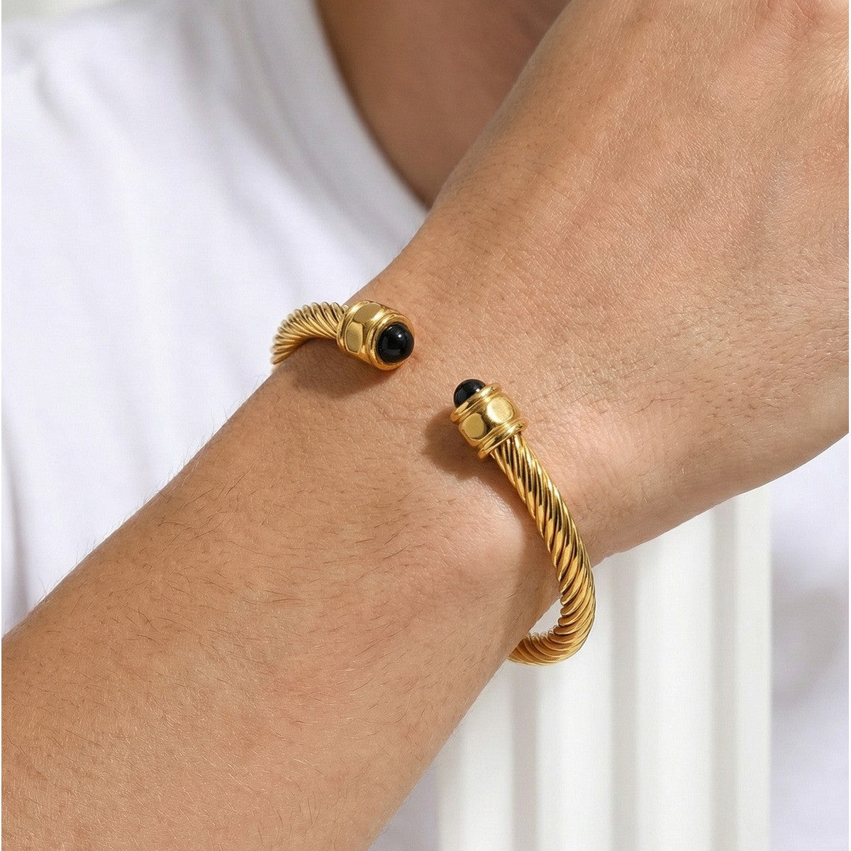 Tiger's Eye Braided Adjustable Stainless Steel Bracelet