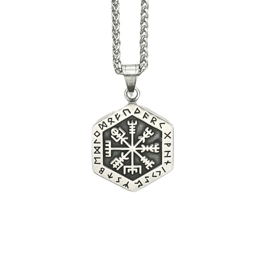 Titanium Steel Necklace – Vintage Viking Rune Pendant