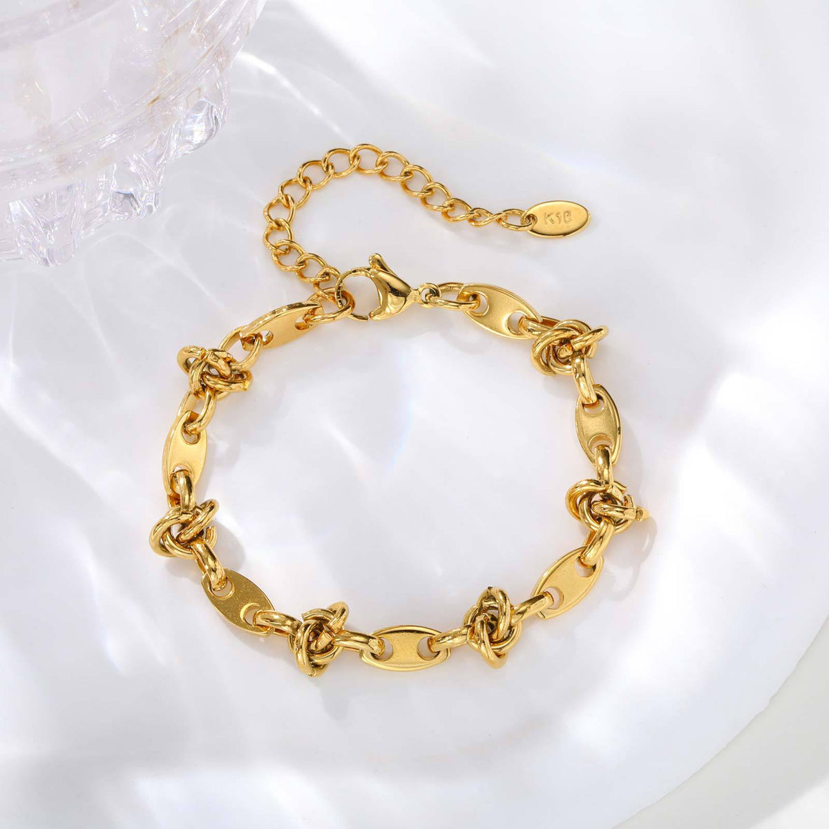Hollow Knot Stitching Handmade Stainless Steel Bracelet