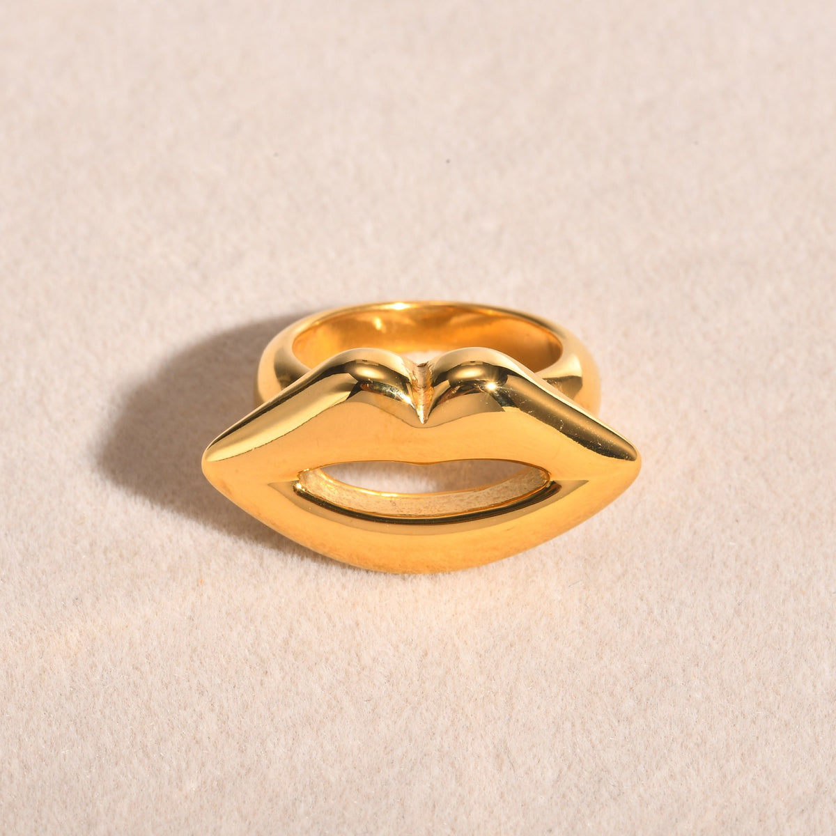 Stainless Steel Lip Ring Gold Ladies
