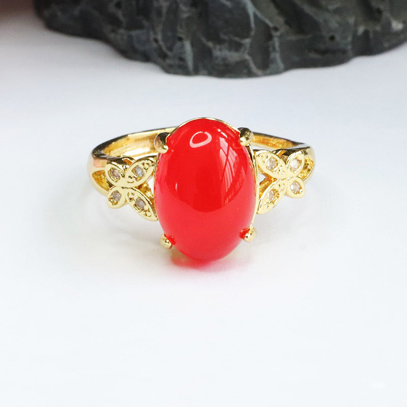 Royal Red Agate Sterling Silver Ring - Fortune's Favor Collection