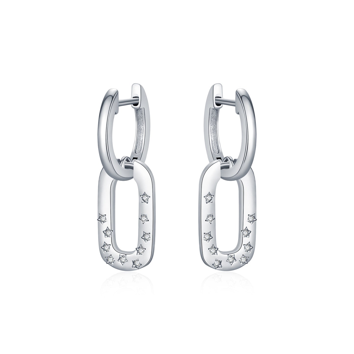Planderful Everyday Genie Earrings – Elegant Zircon-Set Geometric Design
