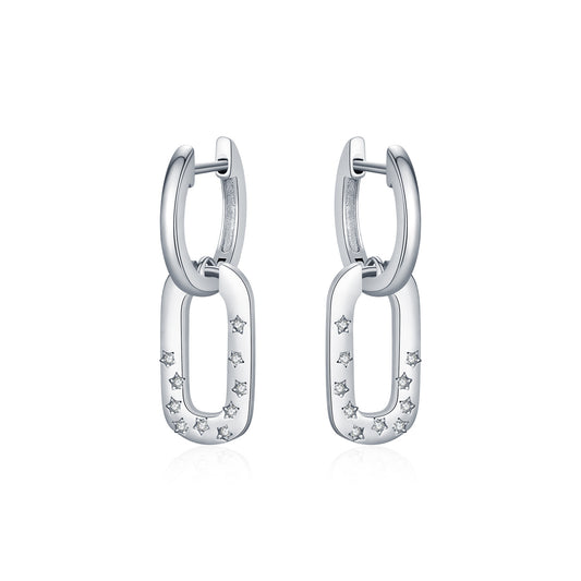 Planderful Everyday Genie Earrings – Elegant Zircon-Set Geometric Design