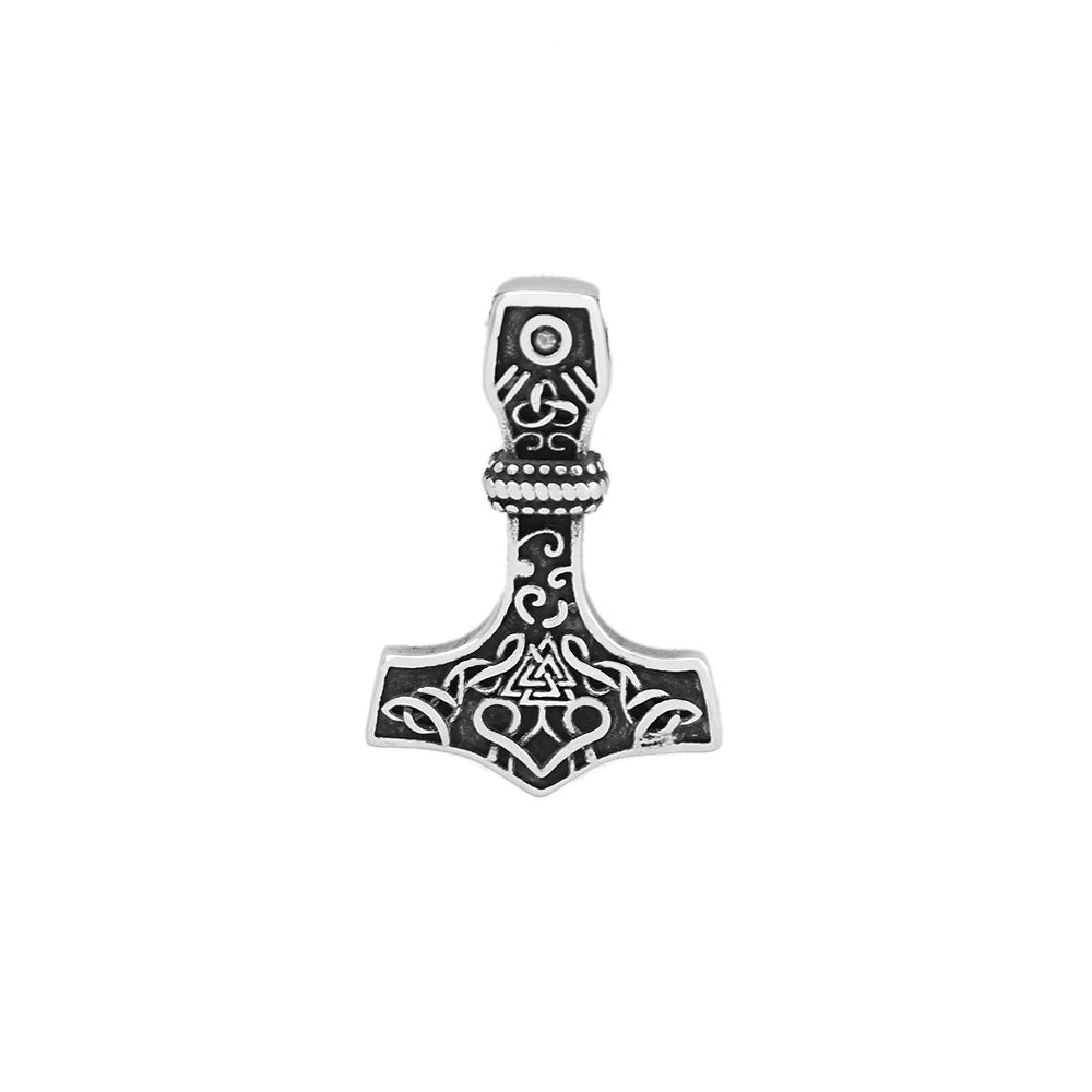 Nordic Viking Triangle Rune Titanium Steel Hammer Pendant