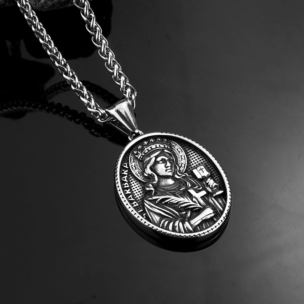 European And American Retro Men's Jewelry Stainless Steel Pendant Necklace