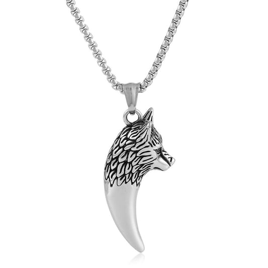 European And American Stainless Steel Wolf Pendant Necklace