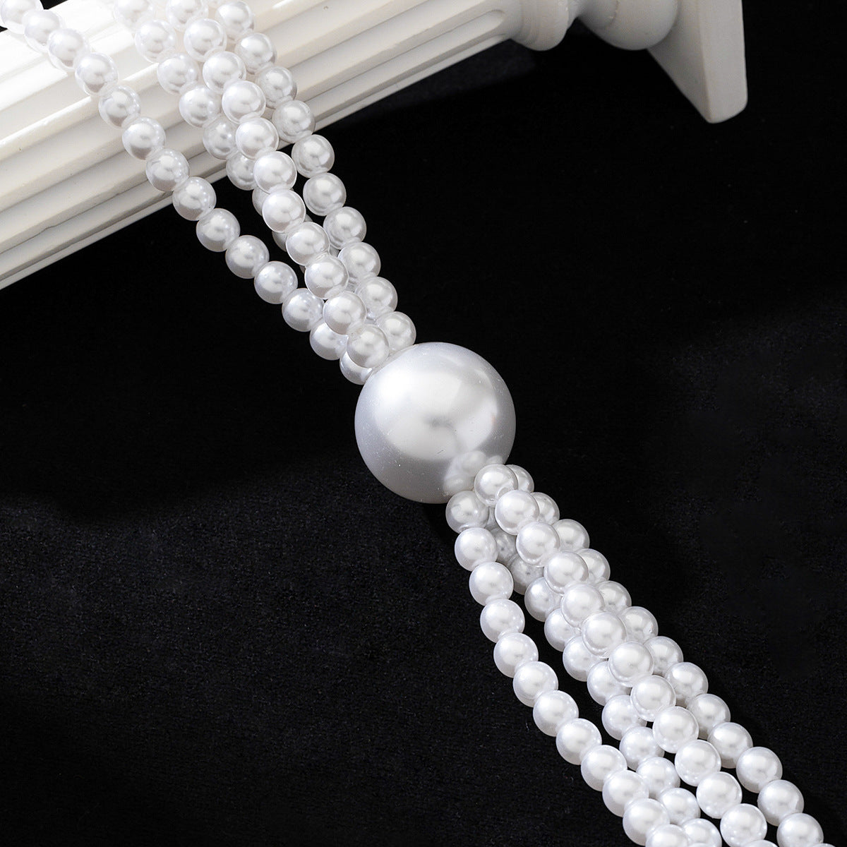Planderful Vienna Verve Necklace – Elegant Three Layers of Imitation Pearls